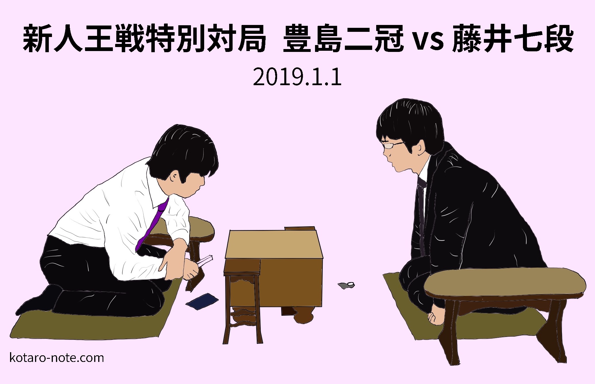 豊島将之二冠 vs 藤井聡太七段、新人王戦特別対局