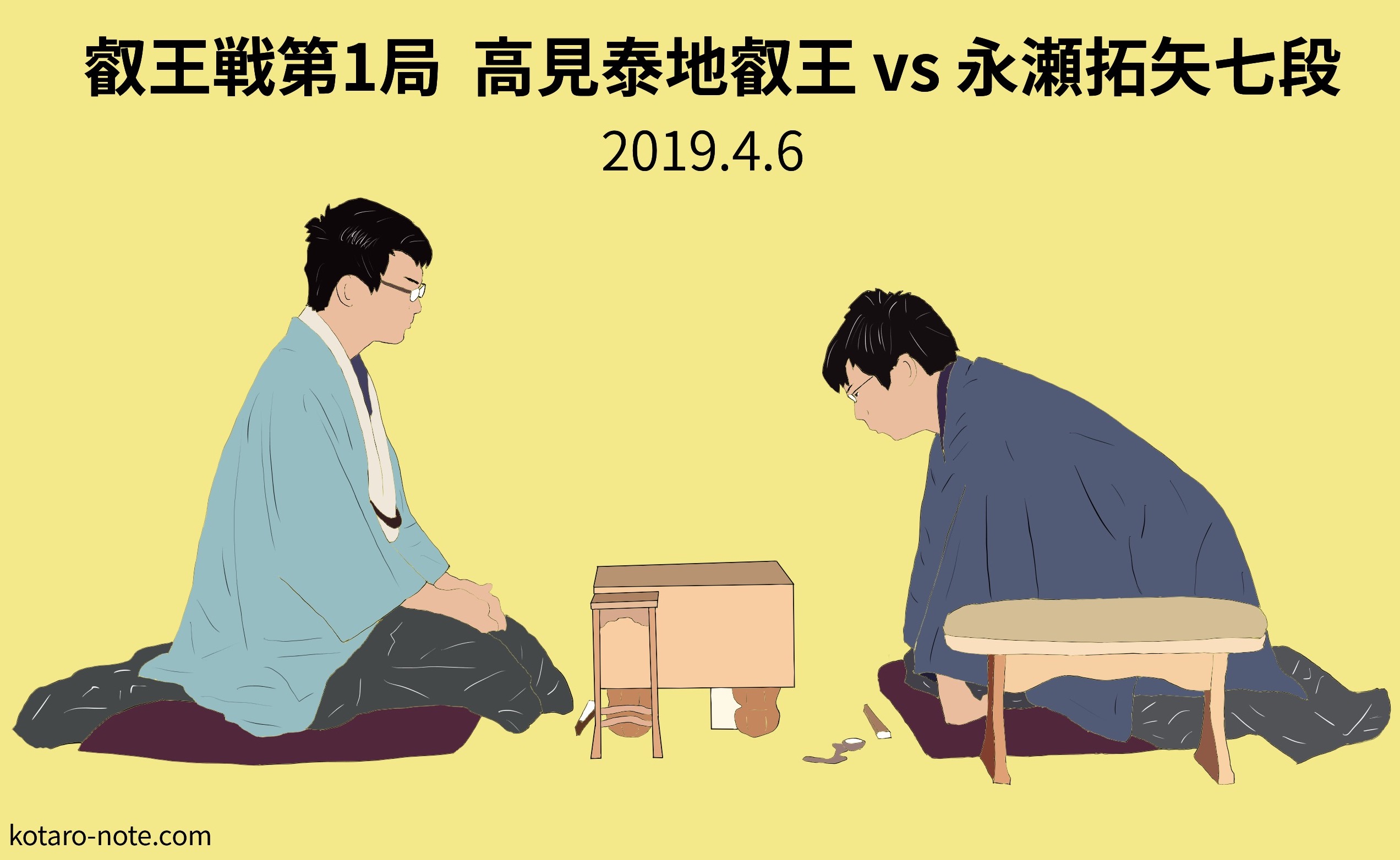 高見泰地叡王vs永瀬拓矢七段、叡王戦第1局