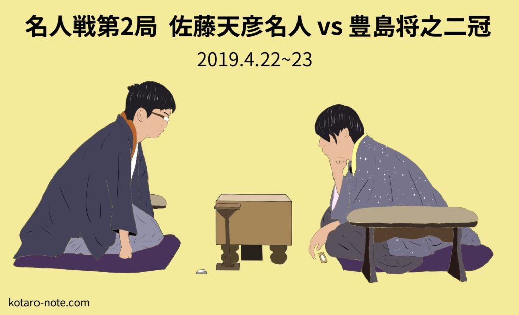 佐藤天彦名人vs豊島将之二冠、名人戦第2局