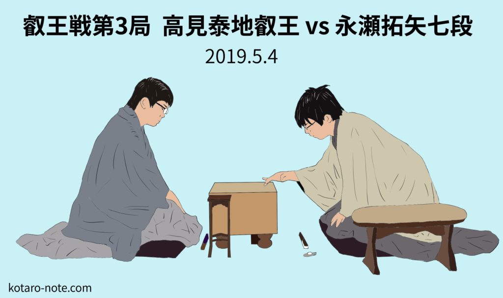 高見泰地叡王vs永瀬拓矢七段、叡王戦第3局