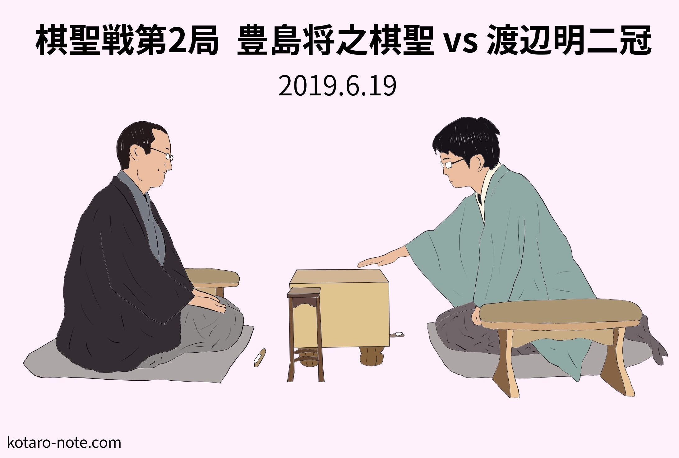 豊島将之棋聖vs渡辺明二冠、棋聖戦第2局