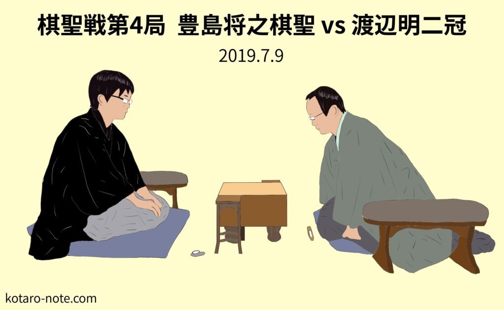 豊島将之棋聖vs渡辺明二冠、棋聖戦第4局