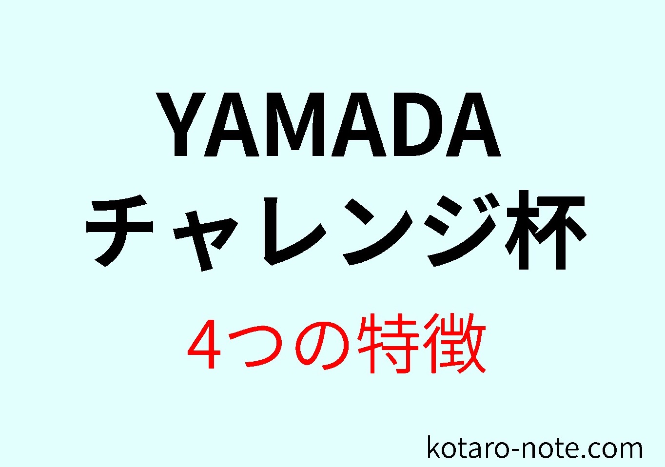 YAMADAチャレンジ杯の4つの特徴