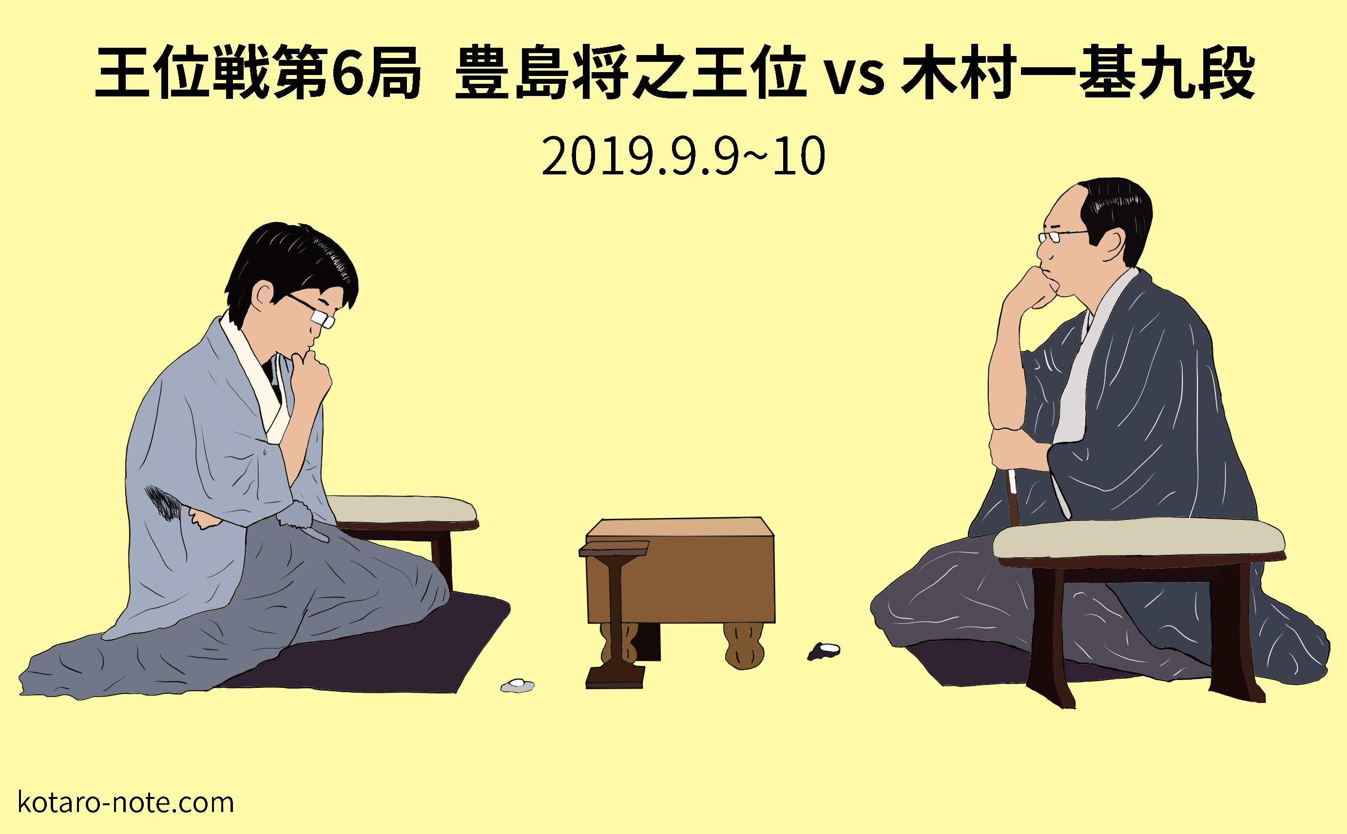 豊島将之王位vs木村一基九段、王位戦第6局