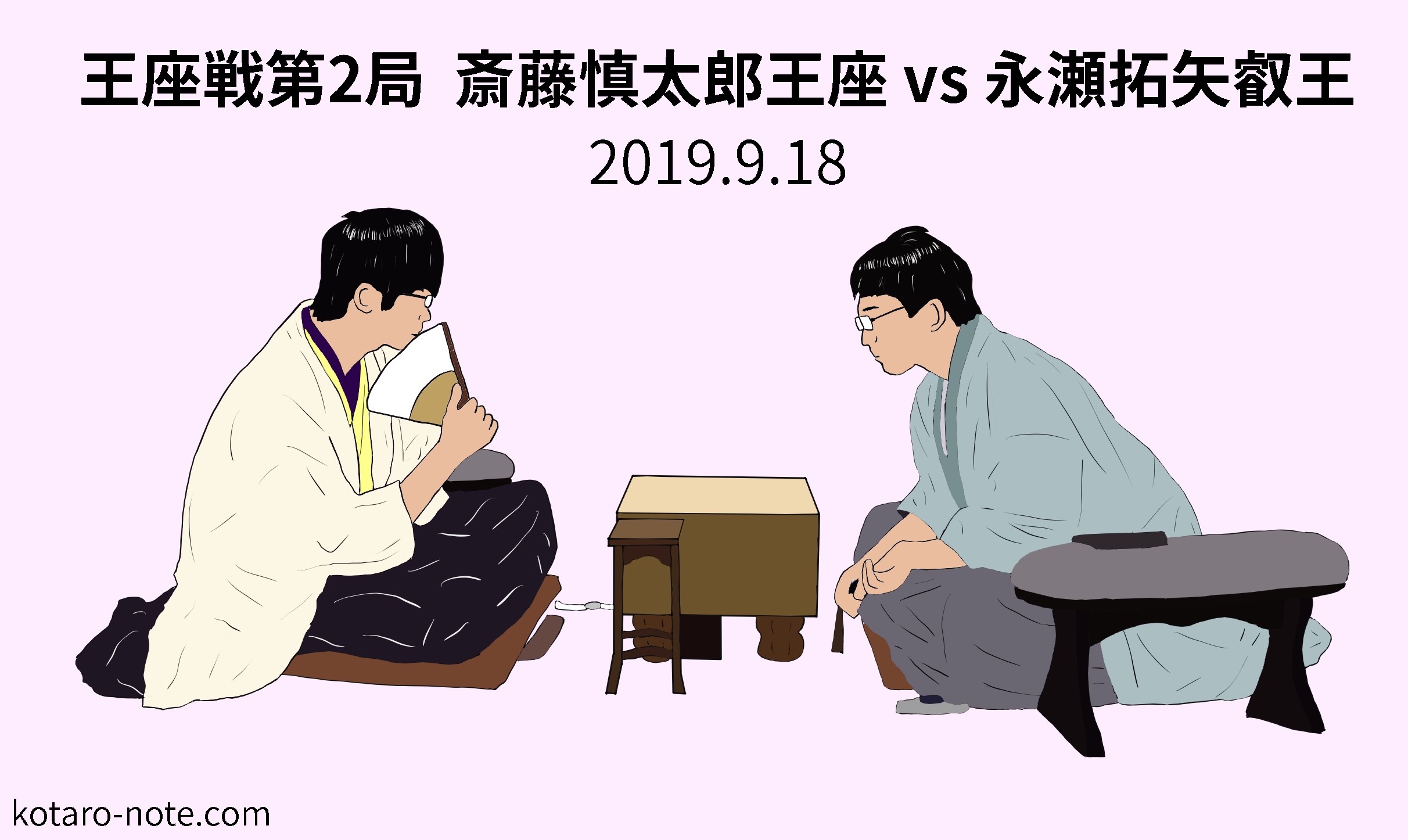 斎藤慎太郎王座vs永瀬拓矢叡王、王座戦第2局
