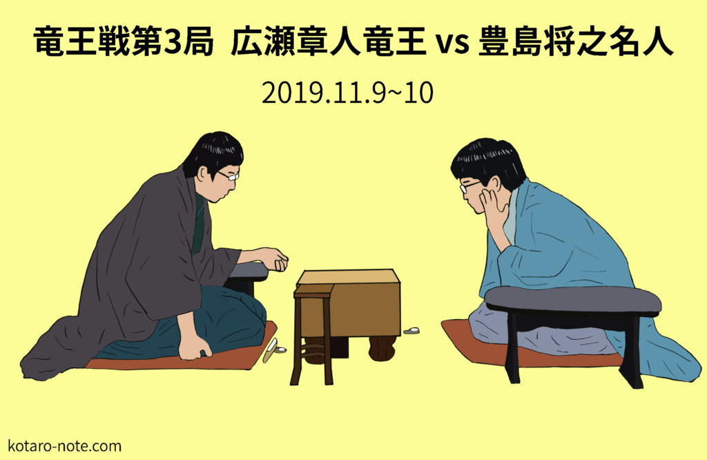 広瀬章人竜王vs豊島将之名人、竜王戦第3局