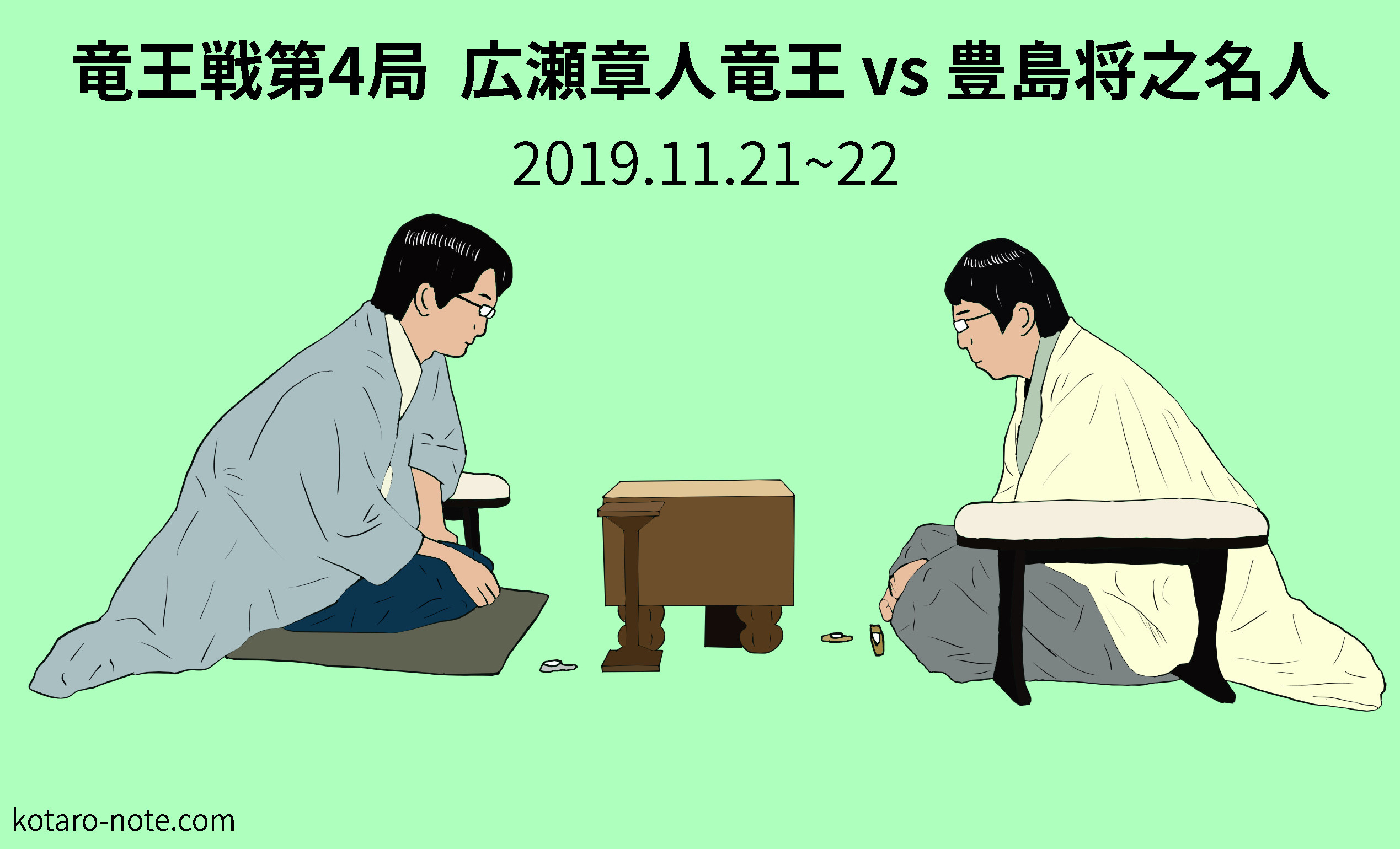 広瀬章人竜王vs豊島将之名人、竜王戦第4局